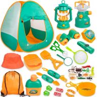 [아마존 핫딜] [아마존핫딜]Meland Kids Camping Set with Tent 20pcs - Camping Gear Tool Pretend Play Set for Toddlers Kids Boys Girls Outdoor Toy Birthday Gift