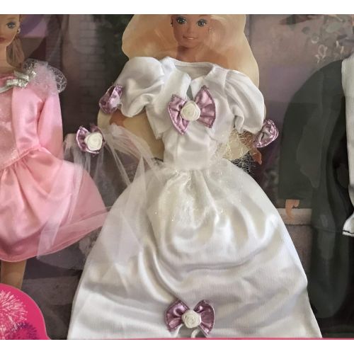바비 Barbie Sparkle Pretty Fashions - Beautiful Wedding Outfits! Easy To Dress (1995 Arcotoys, Mattel)