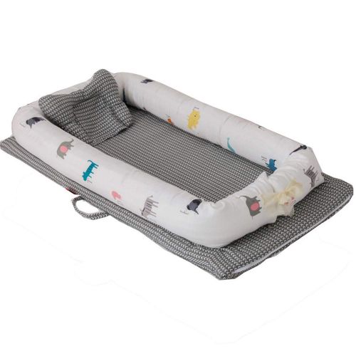  Abreeze Baby Bassinet for Bed -Alphabet Party Baby Lounger - Breathable & Hypoallergenic Co-Sleeping Baby Bed - 100% Cotton Portable Crib for Bedroom/Travel 0-24 Months