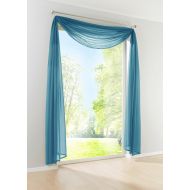 LivebyCare Multi Color Solid Pelmet Sheer Window Scarf Swag Voile Curtain Valance Panel for Play Room Saloon