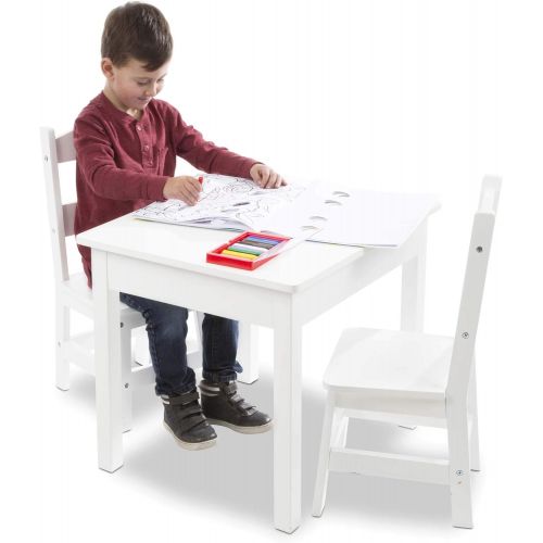  Melissa & Doug Wooden Table and Chairs Set - White