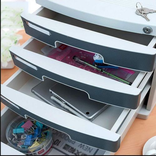  LPYMX File Cabinet, Office Storage Box, Lockable Plastic Drawer Type Data Cabinet on The Desktop (Size : 302mm395mm218mm)