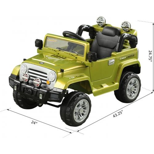 Aosom 12V Kids Battery Powered Off Road Truck with Remote Control - Green