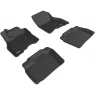 3D MAXpider Complete Set Custom Fit All-Weather Floor Mat for Select Nissan Leaf Models - Kagu Rubber (Black)
