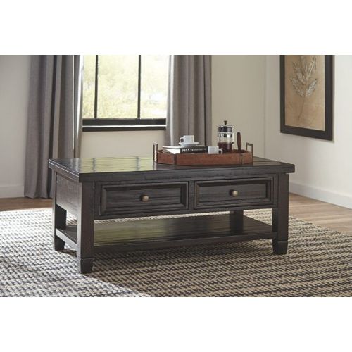  Signature Design by Ashley Ashley Furniture Signature Design - Townser Rectangular Cocktail Table - Traditional Coffee Table - Dark Brown