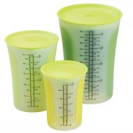 Chefn SleekStor Pinch+Pour 3-Piece Measuring Beaker Set with Lids (Arugula)