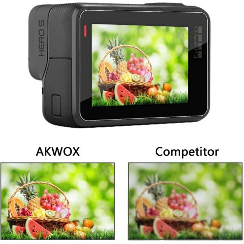  [아마존베스트]AKWOX [6 Pack] Tempered-Glass Screen Protector for GoPro Hero 7 (Black Only) / Hero 5 Black Hero 6 Black (2-Pack) & Lens Protector (2-Pack) & Lens Cap Cover (2-Pack) by Akwox
