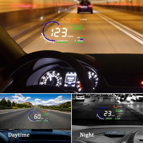  Arestech Car GPS Mobile Head Up Display Holder with HD Image Reflection for HUD, Smartphone, iPhone, Samsung, Car Navigation (Up to 6 Inches)