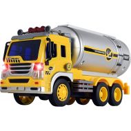 [아마존 핫딜] WolVol Friction Powered Oil Tanker Truck Toy with Lights and Sounds for Kids