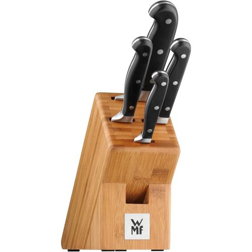 더블유엠에프 Besuchen Sie den WMF-Store WMF Spitzenklasse Plus Messerblock mit Messerset 5-teilig, 4 Messer geschmiedet, Bambus-Block, Performance Cut, Spezialklingenstahl