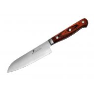 ZHEN Japanese VG-10 3-Layer Forged Stainless Steel Small Santoku Knife, 5-Inch