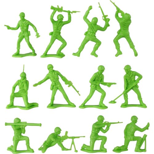  Tim Mee Toy TimMee Plastic Army Men - Green vs Green 96pc Soldier Figures Made in USA