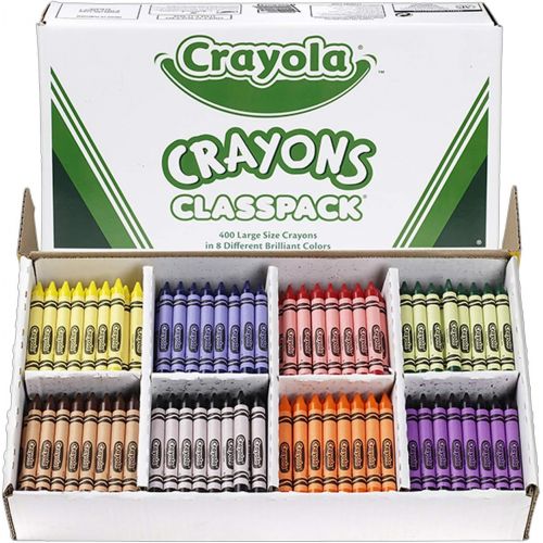  Crayola Crayon Classpack Large Size, 8 Classic Crayola Colors (400 Count) Bulk Pack Is Great for Kids Classrooms or Preschools, Non-Toxic Art Tools for Kids & Toddlers 3 & Up