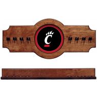 /Wave NCAA Cincinnati Bearcats CINCRR100-P 2 pc Hanging Wall Pool Cue Stick Holder Rack - Pecan