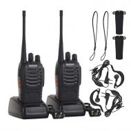 Funkprofi Rechargeable Walkie Talkies, 4 Pack Long Range UHF 400-470MHz 16 Channel Two Way Radio with Li-ion Battery, Charger and Earpiece