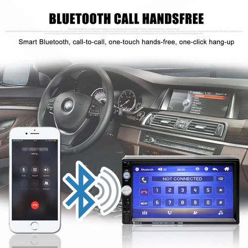  XIFULI 7 inch Double Din Touch Screen Car Stereo MP5MP4MP3 Player FM Radio Car Audio Bluetooth Support Rear-View Camera Steering Wheel Remote Control Mirror Link Caller ID