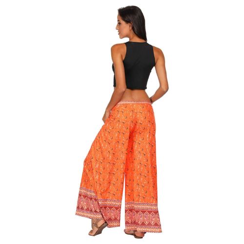  Baskuwish Women Pants Womens Smocked Flowy Yoga Harem Pants,Casual Summer Loose Yoga Trousers Baggy Boho Aladdin Harem Pants