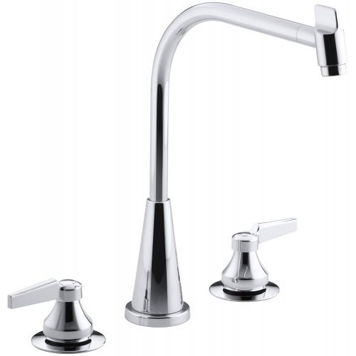  KOHLER K-7776-K-CP Triton Kitchen Sink Base Faucet, 10-3/8-Inch Spout Height, Polished Chrome (Handles Not Included)