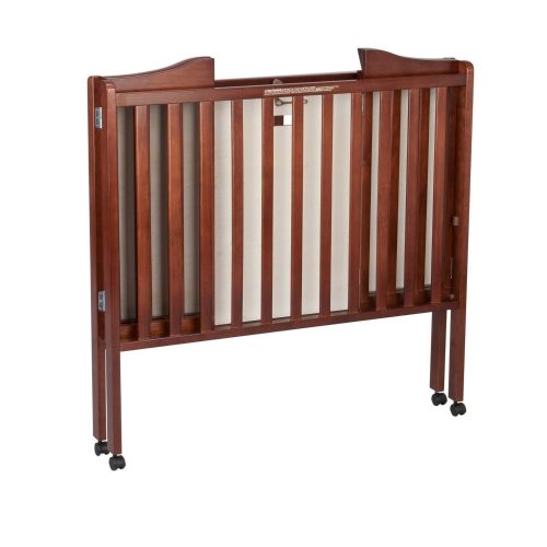  Nenes Cribs 2 in 1 Lightweight Folding Portable Stationary Side Crib (Cherry)