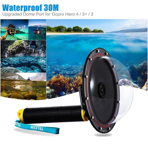  TELESIN 6 Underwater Photography Dome Port Housing, iKNOWTECH 6 Dome Port for GoPro Hero 3 3+ 4 with Transparent Lens Cover and Waterproof Housing for Underwater Photography