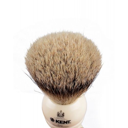  Kent BK4 Cream Traditional Small Silver Tip Badger Shave Brush