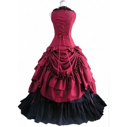  Loli Miss Womens Sleeveless Bowknot Gothic Lolita Dress Floor Length Ball Gown