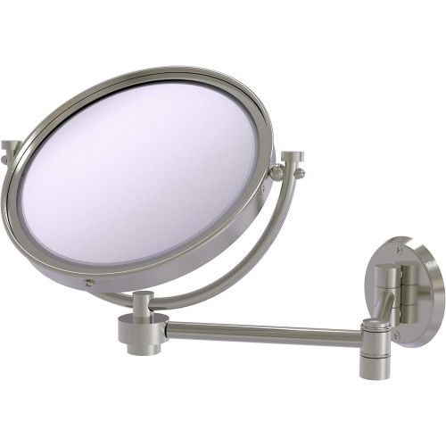  Allied Precision Industries Allied Brass WM-6/5X 8 Inch Wall Mounted Extending 5X Magnification Make-Up Mirror, Satin Nickel