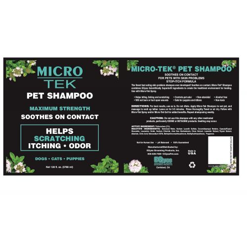  EQyss Grooming Products Micro-Tek Pet Shampoo, 128 oz