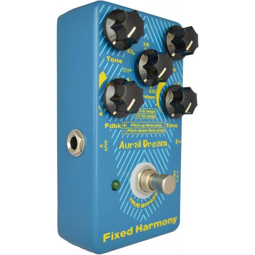  Aural Dream Fixed Harmony Digital Guitar Pedal with double sound Harmony effect and Shifting semitones or Octaves effects,True Bypass