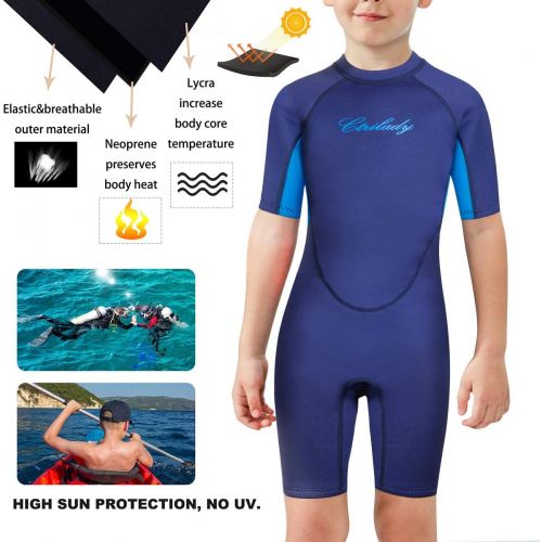 CtriLady Kids Youth Neoprene Wetsuit Keep Warm Swimsuit for Swimming Surfing Snorkeling Diving Water Sports