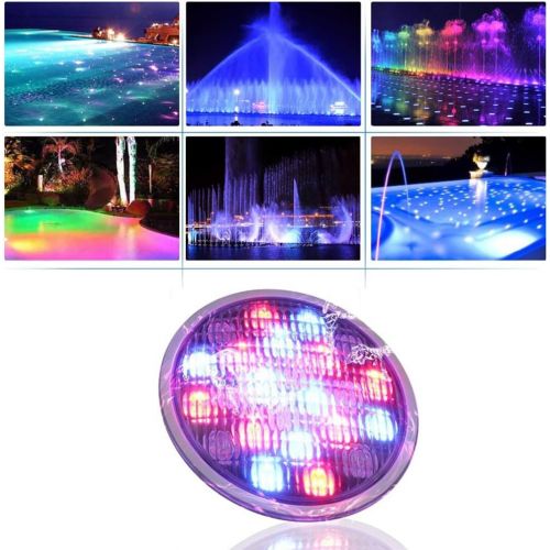  LEDMOMO Swimming Pool Light LED RGB Underwater Light 18W DC24V PAR56 Lamp for Fountain Pond Lighting Decoration (Silver)