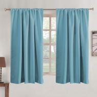 Turquoize Insulated Thermal Back tabRod- Pocket Room Darkening Curtains, Pure White, Solid Curtains for Living Room, 52 W x 96 L inch (Set of 2 Panels)