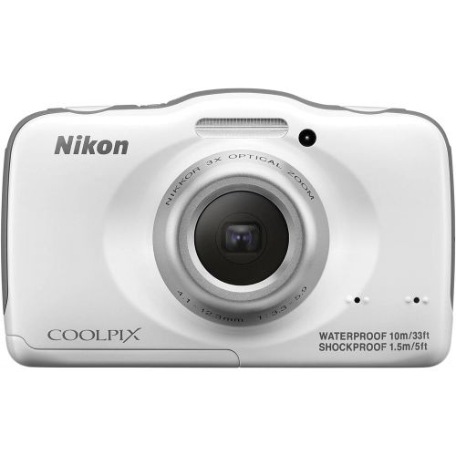  Nikon COOLPIX S32 13.2 MP Waterproof Digital Camera with Full HD 1080p Video (White) (Discontinued by Manufacturer)