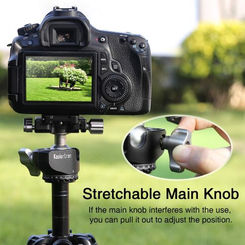  Koolertron Tripod Ballhead Upgraded Version Quick Release Replaces, Aluminum Alloy Construction,10KG22lbs Payload, Easy Panoramic Shooting, Easy Switch Between VerticalHorizontal
