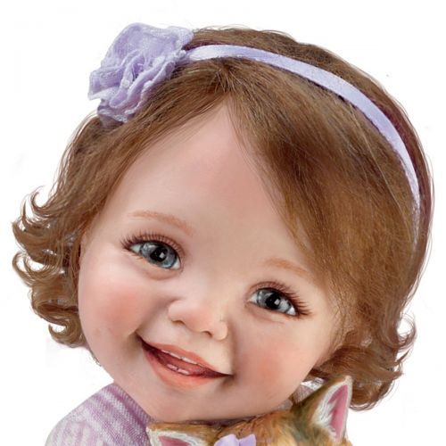  The Ashton-Drake Galleries Jane Bradbury Poseable Child Doll With Sculpted Kitty In Hands