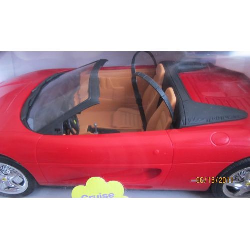 바비 Barbie RC FERRARI F355 GTS Radio Controlled Red Car RC Convertible Vehicle with Working HEADLIGHTS! (2000)