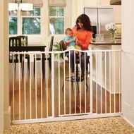 North States North states 46.8 Wide Wide Portico Arch Baby Gate: Decorative heavy-duty metal safety gate with one-hand operation. Pressure Mount. Fits 28.2-46.8 wide (30 tall, Soft White)