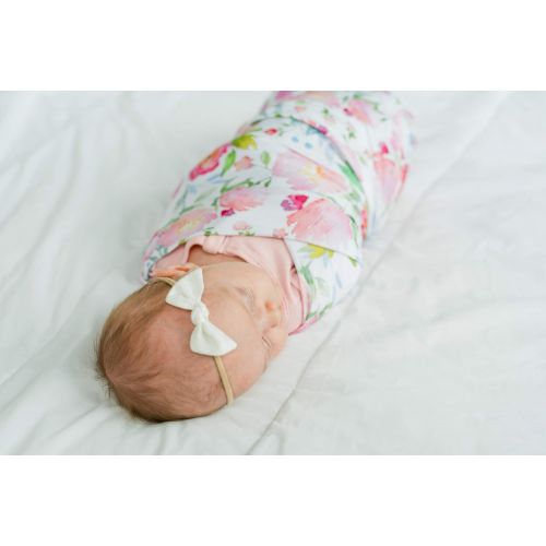  ADDISON BELLE Premium Knit Swaddle Blanket Oversized 47 inches x 47 inches - Best Ultra Soft & Breathable (Watercolor Floral)