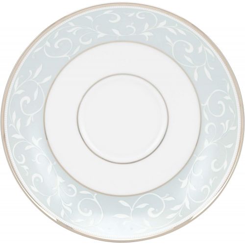 레녹스 Lenox Opal Innocence Blue Oval Platter, White