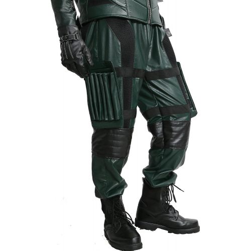  Xcoser Green Arrow Costume Mask with Quiver for Adult Halloween Cosplay S4