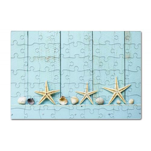  Lantern Press Seashells and Starfish on a Shelf Photography A-91191 (8x12 Premium Acrylic Puzzle, 63 Pieces)