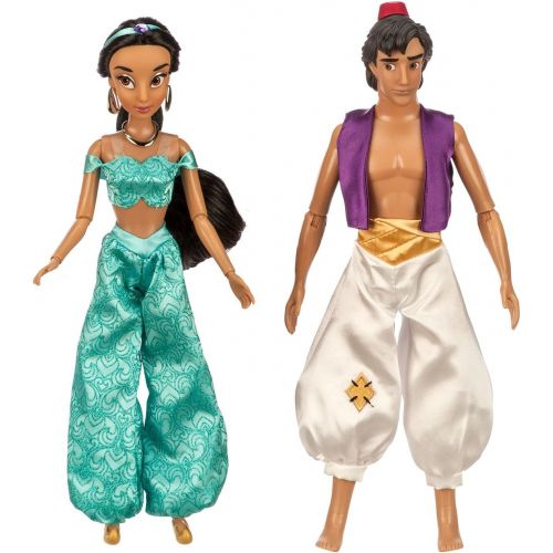 디즈니 Disney Interactive Studios Aladdin Disney Deluxe Doll Gift Set, Action Figures of Aladdin, Jasmine, Genie, Jafar, Abu,...