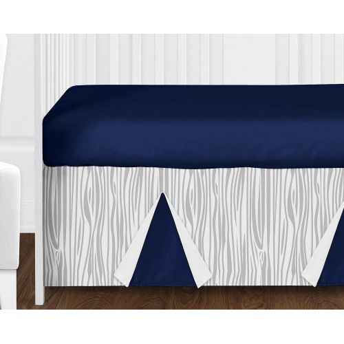  Sweet Jojo Designs 11-Piece Navy Blue White and Gray Woodland Deer Print Boy Baby Bedding Crib Set Without Bumper