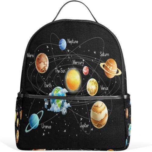  Visit the ALAZA Store Use4 Solar System Space Planet Polyester Backpack School Travel Bag