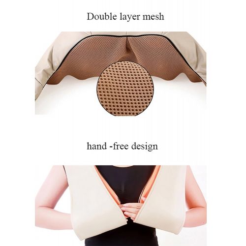  ALXDR Electronic Infrared Shoulder Neck Heated Massager Pillow 4D Bi-Direction Energy-Saving Massage Shawl with 3 Buttons for Whole Body Heating Kneading Home-Car-Using Pain Relief