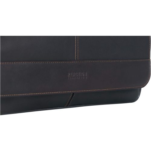  Kenneth Cole Reaction Come Bag Soon - Colombian Leather Laptop & iPad Messenger, Brown
