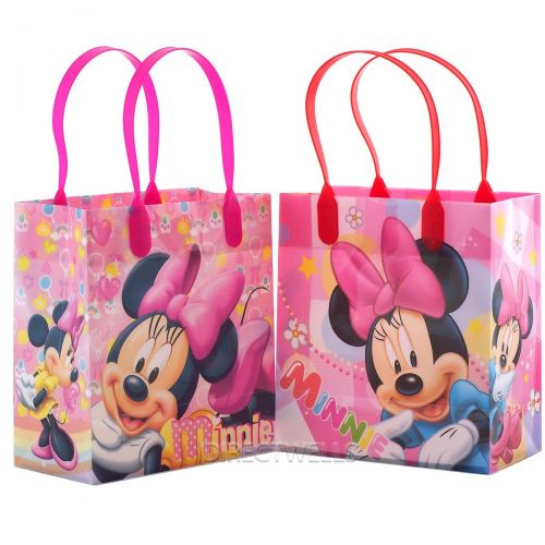 디즈니 Disney Minnie Mouse Reusable Premium Party Favor Goodie Small Gift Bags 12 (12 Bags)