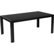 Visit the Flash Furniture Store Flash Furniture Franklin Collection Sleek Black Glass Coffee Table with Black Metal Legs