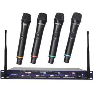 VocoPro UHF5805 Professional Rechargeable 4-Channel UHF Wireless Microphone System