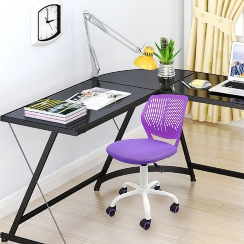  AXRASER Axraser Office Task Adjustable Desk Chair Mid Back Home Children Study Chair, Purple